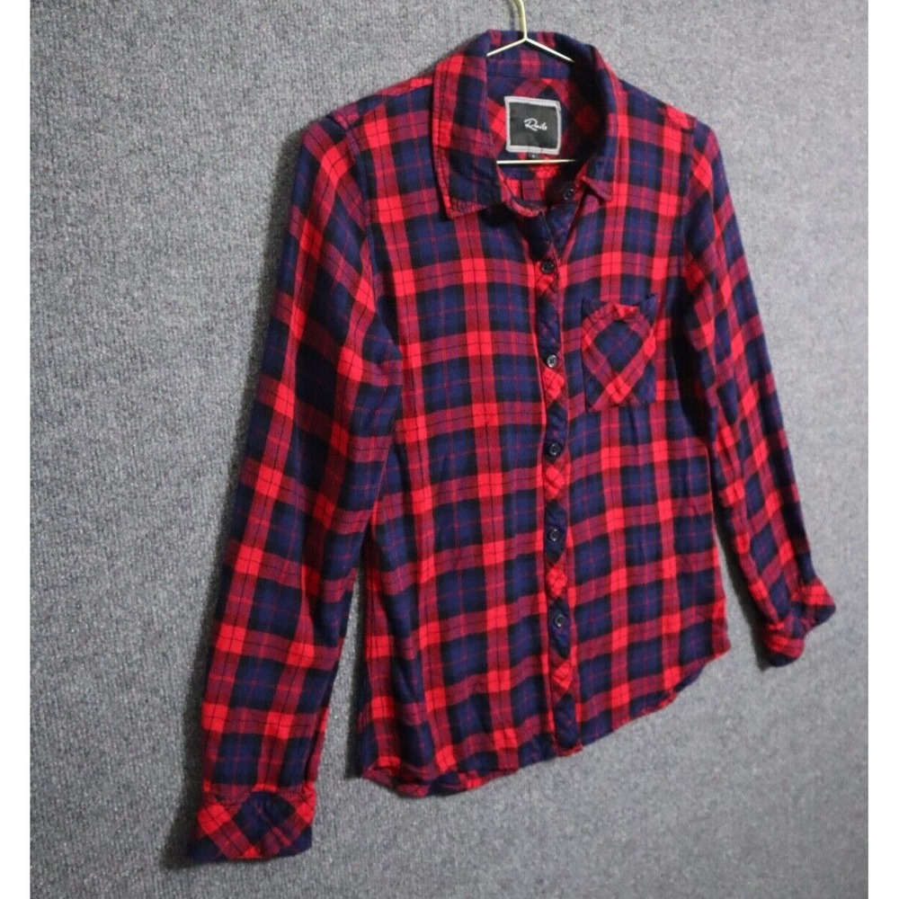Rails Shirt Women Small Red Plaid Flannel Long Sleeve Collared Button Down EUC - Picture 2 of 5